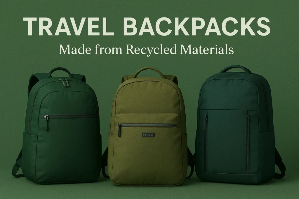 recycled travel backpack